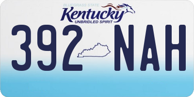KY license plate 392NAH