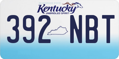 KY license plate 392NBT