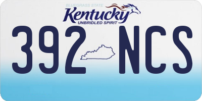 KY license plate 392NCS