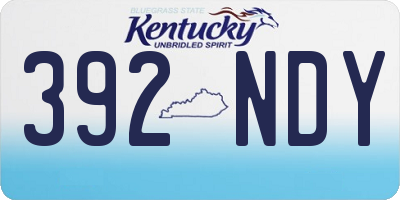 KY license plate 392NDY