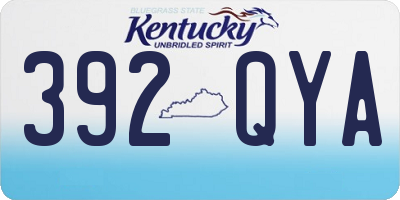 KY license plate 392QYA