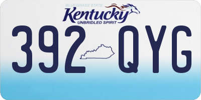 KY license plate 392QYG