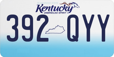 KY license plate 392QYY