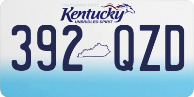 KY license plate 392QZD