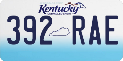 KY license plate 392RAE