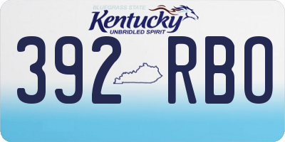 KY license plate 392RBO