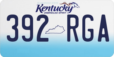 KY license plate 392RGA