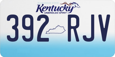 KY license plate 392RJV