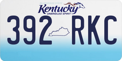 KY license plate 392RKC