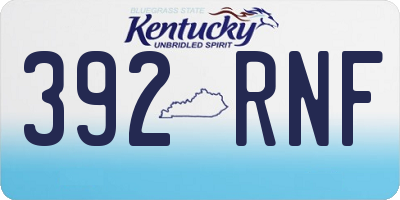 KY license plate 392RNF