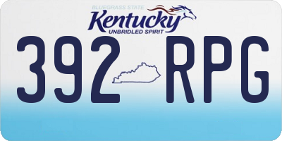 KY license plate 392RPG