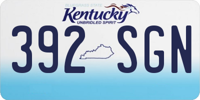 KY license plate 392SGN