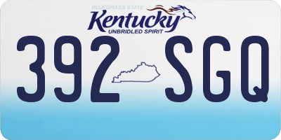 KY license plate 392SGQ