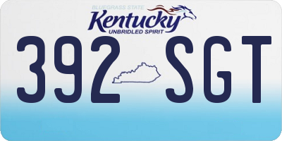 KY license plate 392SGT