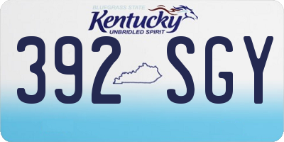 KY license plate 392SGY
