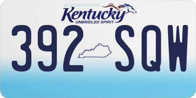 KY license plate 392SQW
