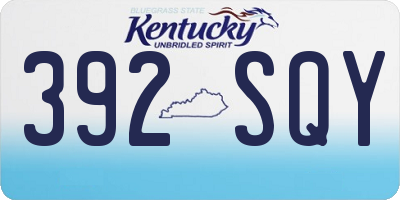 KY license plate 392SQY