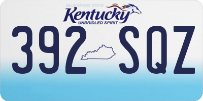 KY license plate 392SQZ