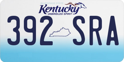 KY license plate 392SRA