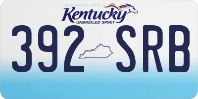 KY license plate 392SRB