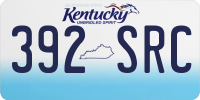 KY license plate 392SRC