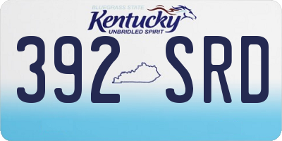 KY license plate 392SRD
