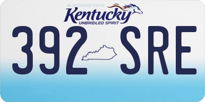 KY license plate 392SRE
