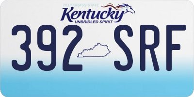 KY license plate 392SRF