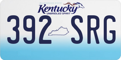 KY license plate 392SRG