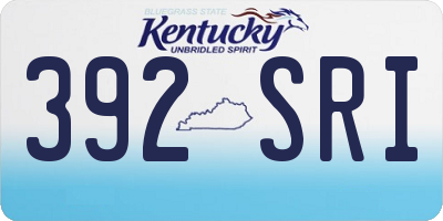 KY license plate 392SRI