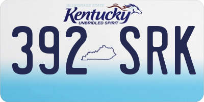 KY license plate 392SRK