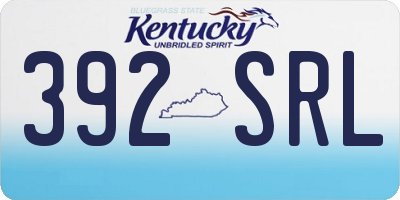 KY license plate 392SRL