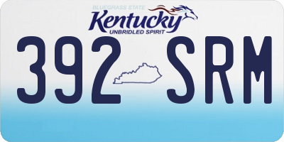 KY license plate 392SRM