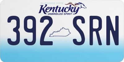KY license plate 392SRN