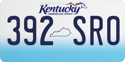 KY license plate 392SRO