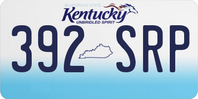 KY license plate 392SRP