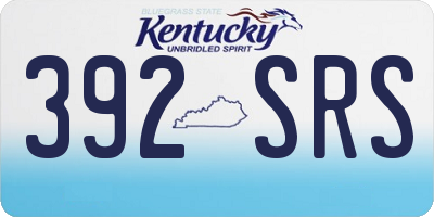 KY license plate 392SRS