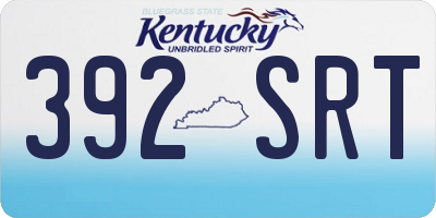 KY license plate 392SRT