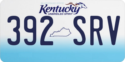 KY license plate 392SRV