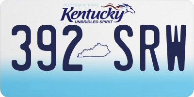 KY license plate 392SRW