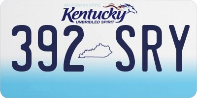 KY license plate 392SRY
