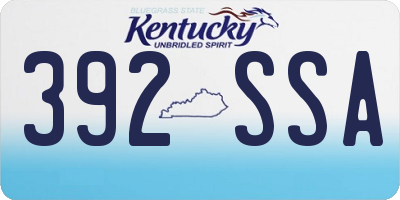 KY license plate 392SSA