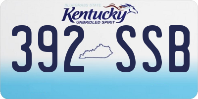 KY license plate 392SSB