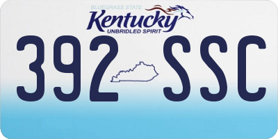 KY license plate 392SSC