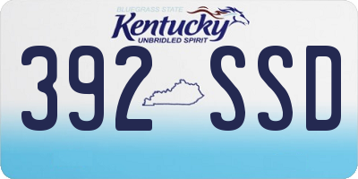 KY license plate 392SSD