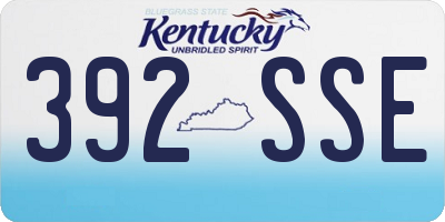 KY license plate 392SSE