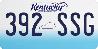 KY license plate 392SSG