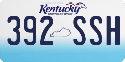 KY license plate 392SSH