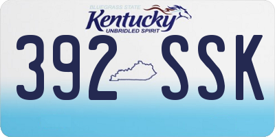 KY license plate 392SSK