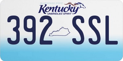 KY license plate 392SSL
